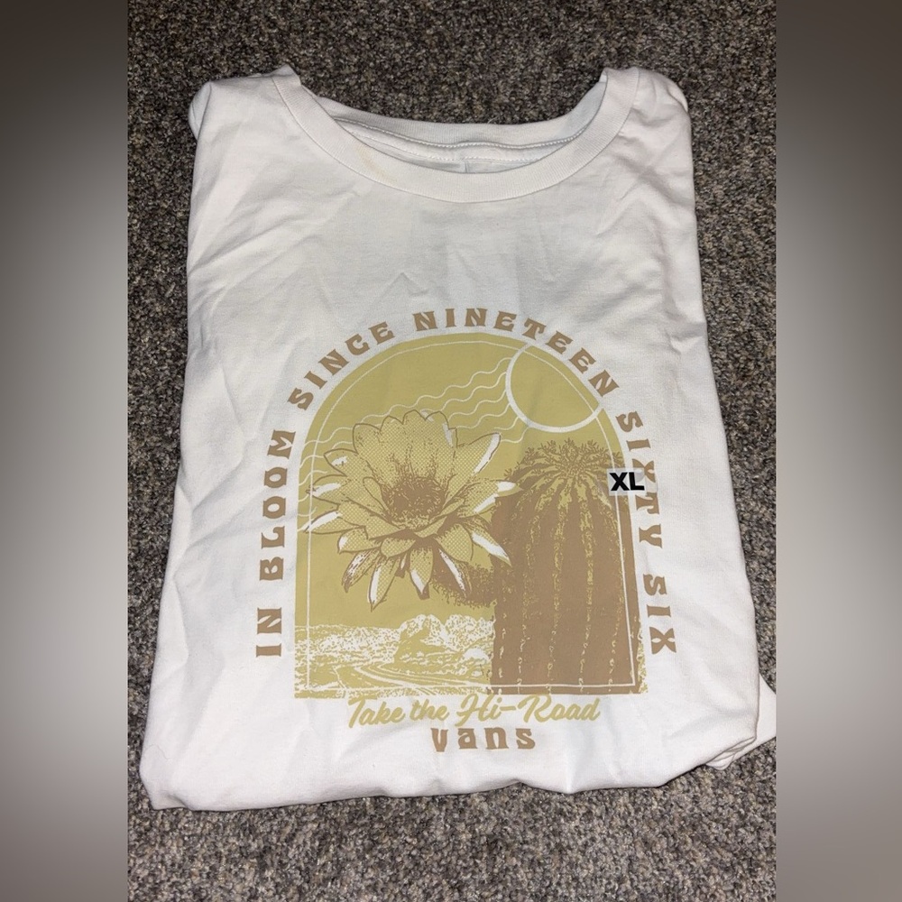 Vans White and Gold Graphic Tee